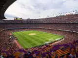 El Camp Nou, estadio del FC Barcelona, en día de partido