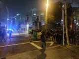 Incidentes con manifestantes de Tsunami Democràtic en la zona del Camp Nou durante la celebración del Clásico, el 18 de diciembre de 2019.