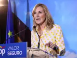 La vicesecretaria de Organización y presidenta del Partido Popular de Navarra, Ana Beltrán, en un mitin electoral del Partido Popular en el Hotel Las Artes - Paseo de las Artes, Pinto (Madrid)