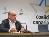 El secretario general de CC, José Miguel Barragán, en rueda de prensa