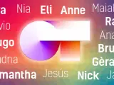 Los nombres de los concursantes y el logotipo de 'OT 2020'.