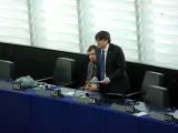 Carles Puigdemont en el pleno del Parlamento Europeo.