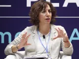 La secretaria de Estado de España Global, Irene Lozano, interviene en la conferencia sobre 'Desinfromación y negacionismo del cambio climático' durante la décima jornada de la Conferencia de Naciones Unidas sobre el Cambio Climático (COP25)