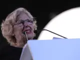 La exalcaldesa de Madrid, Manuela Carmena, durante el acto de clausura de la campaña electoral de Más Pais en Madrid (España), a 8 de noviembre de 2019