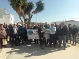 Concentración en la estación de tren de Pedrera