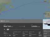 El recorrido realizado por el vuelo de British Airways.