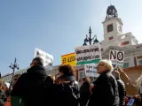 Los interinos se manifestaron en Madrid en contra de la precariedad.