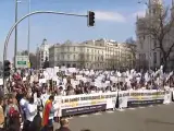 Protesta de autónomos por las calles de Madrid.