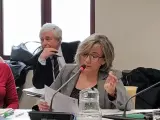 La concejala de Vox Aránzazu Cabello en la comisión de este martes.