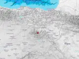 Mapa de la localización del terremoto.