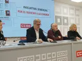 El secretario general de CCOO, Unai Sordo, y el de UGT, Pepe Álvarez