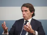 El expresidente del Gobierno José María Aznar interviene en un acto público en Madrid el pasado 27 de febrero