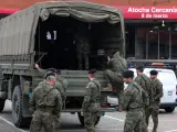 Militares españoles movilizados tras decretarse el estado de alarma a raíz de la crisis del coronavirus.