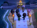 La ceremonia, dentro de 'Animal Crossing: New Horizons', tuvo lugar en la playa.