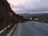 Carretera afectada por el temporal de lluvias