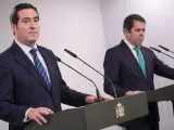 El presidente de la CEOE, Antonio Garamendi y el presidente de Cepyme, Gerardo Cuerva, Jesús Hellín