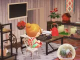 El interior de una casa del juego Animal Crossing.