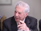 El escritor Mario Vargas Llosa, durante el almuerzo coloquio del Club Siglo XXI, en Madrid (España) a 04 de marzo de 2020.