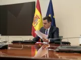 El presidente del Gobierno, Pedro Sánchez, se reúne por videoconferencia con los presidentes autonómicos, en Madrid
