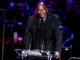 Michael Jordan, durante el acto en memoria de Kobe Bryant celebrado en el Staples Center de Los Ángeles, California (EE UU), el 24 de febrero de 2020.