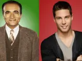 Iqbal Theba (director Figgins) y Dean Geyer (Brody), actores de 'Glee'.