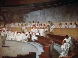 Intervención de Cicerón en el Senado de Roma.