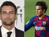 El actor Jesús Castro y el futbolista Riqui Puig, del FC Barcelona