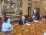 Firma del convenio entre la Fundación Princesa y la Junta General