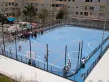 Cancha de hockey del barrio de Somosierra, en Santa Cruz de Tenerife, tras las obras de rehabilitación