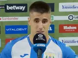 Unai Bustinza, capitán del Leganés, tras el partido que les manda a Segunda