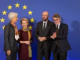 Lagarde, Von der Leyen, Charles Michel y David Sassoli. 1/12/2019 ONLY FOR USE IN SPAIN