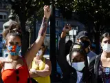 Varias asistentes a la manifestación del movimiento antirracista Black Lives Mater en Portugal.