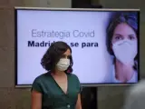 Isabel D&iacute;az Ayuso, presidenta de la Comunidad de Madrid, con mascarilla.