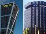 Sedes de Bankia y CaixaBank.