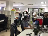 Varios trabajadores comparten oficina en un espacio de coworking.