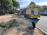 Intervención de los Bomberos de la Diputación de Valladolid en El Montico por una fuga de gas.