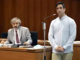 Rodrigo Lanza, acusado del supuesto asesinato de Víctor Laínez, declarando ante la juez.