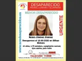 Cartel de búsqueda de la joven de 14 años desaparecida en Bilbao.