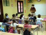 Imagen de una clase de un colegio de la Vall d'Aran (Lleida), el primer d&iacute;a de vuelta al cole.