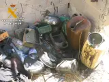 Efectos del taller mecánico clandestino desmantelado en Hellín por la Guardia Civil