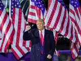El presidente de EE UU, Donald Trump, durante un acto de campaña electoral en Swanton, Ohio.