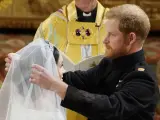 El príncipe Harry y Meghan Markle, durante su boda, en 2018.