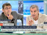 Juan Carlos Monedero y Toni Cantó mantienen un intenso debate en 'El programa de Ana Rosa'.