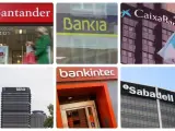 Montaje de los logos de los seis bancos cotizados en Espa&ntilde;a EUROPA PRESS (Foto de ARCHIVO) 5/11/2018