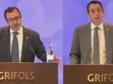 Victor Grifols Deu y Raimon Grifols Roura, co-consejeros delegados de Grifols, durante la Junta de Accionistas de 2020.