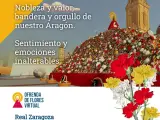 Imagen promocional de la web 3D que convierte la ofrenda floral de las Fiestas del Pilar en virtual por la Covid.