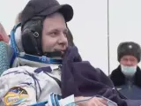 El cosmonauta Ivan Vagner tras salir de la Soyuz.