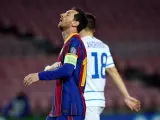 Messi, durante el partido entre Barça y Dinamo de Kiev