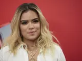 La cantante Karol G durante la promoción del programa 'La Voz'.