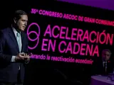 El presidente de la patronal CEOE, Antonio Garamendi, en un acto p&uacute;blico.